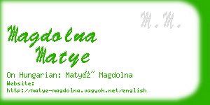 magdolna matye business card